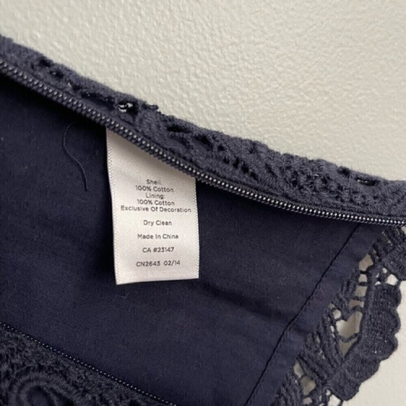 Talbots Blue Short Sleeve Scoop Neck Lace Top Lined | Size 12 - Picture 7 of 13